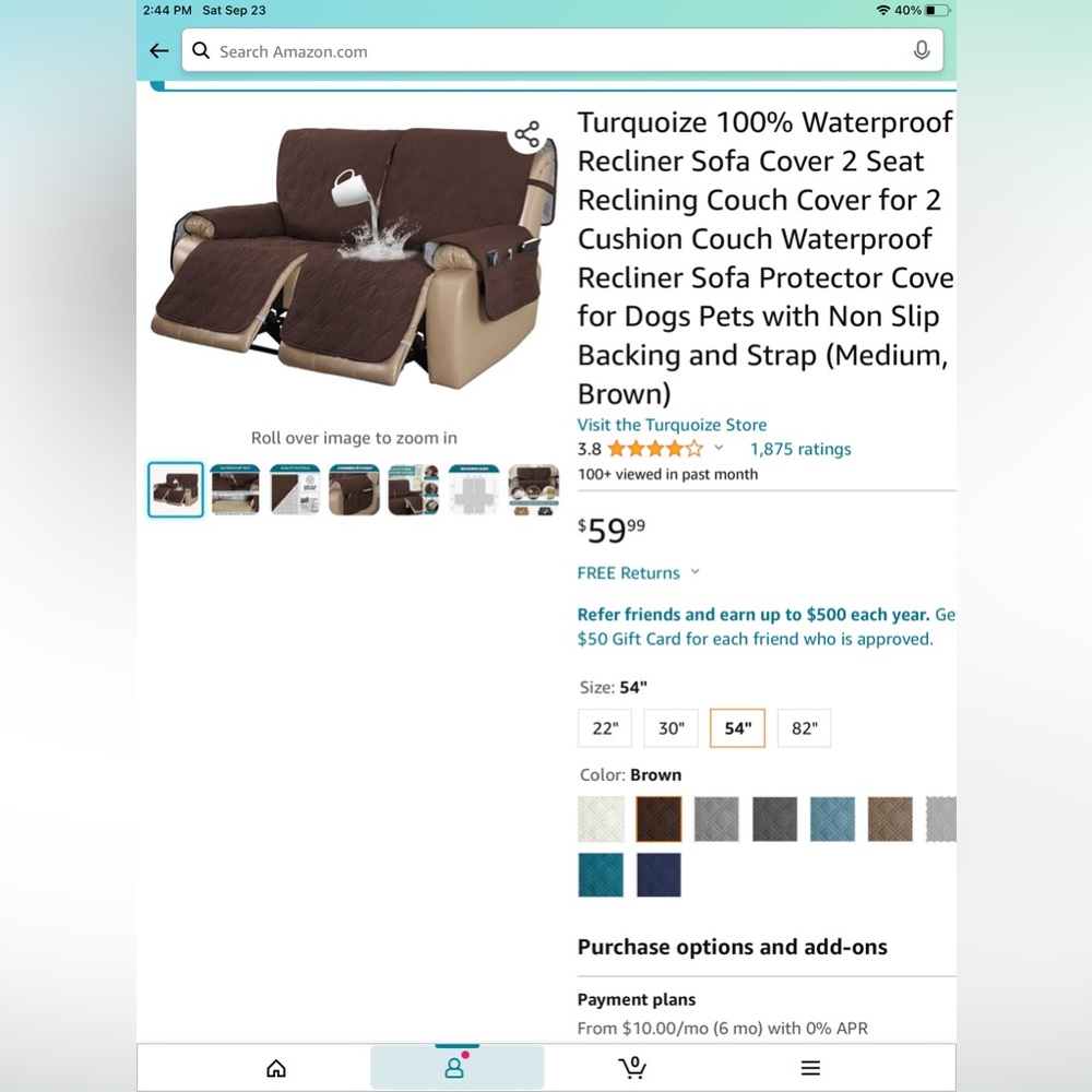 Turquoize 100% Waterproof
Recliner Sofa Cover from The Turquoize Store